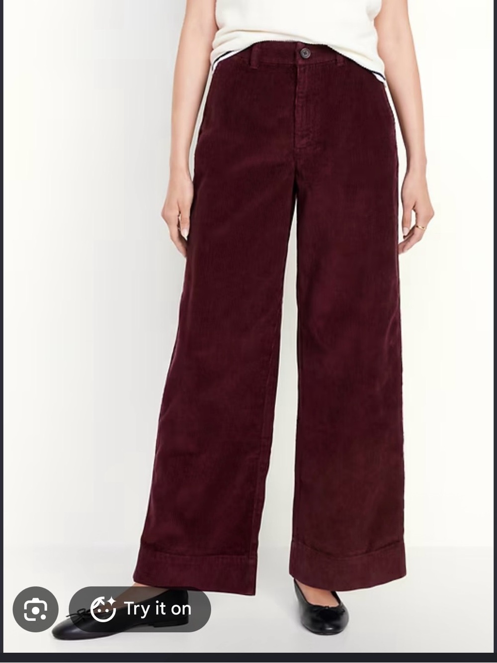 Old Navy Wide-Leg Corduroy Pants in Burgundy